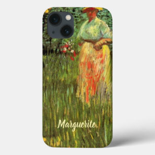 A Woman Walking in a Garden by Vincent van Gogh iPhone 13 Case