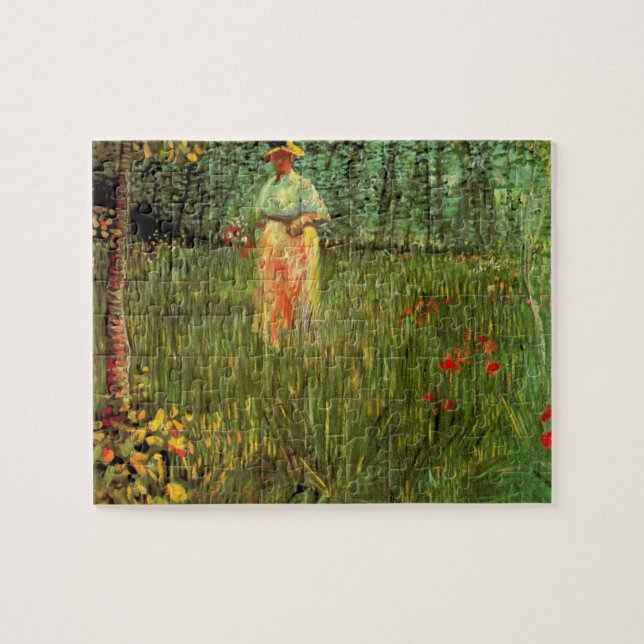 A Woman Walking in a Garden by Vincent van Gogh Jigsaw Puzzle (Horizontal)