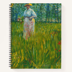 A Woman Walking in a Garden - Vincent van Gogh Notebook