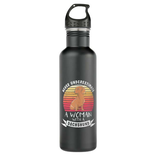 A Woman With A Dachshund 710 Ml Water Bottle (Front)