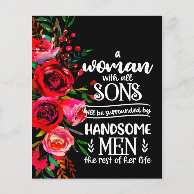 A woman With All Sons Gift, Mother's Day Gift Idea Flyer (Front)