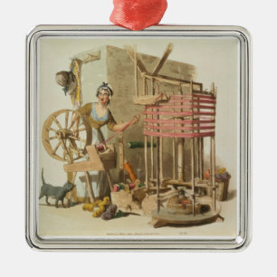 A Woman Wool Skeiner, engraved by the artist, 1808 Metal Ornament