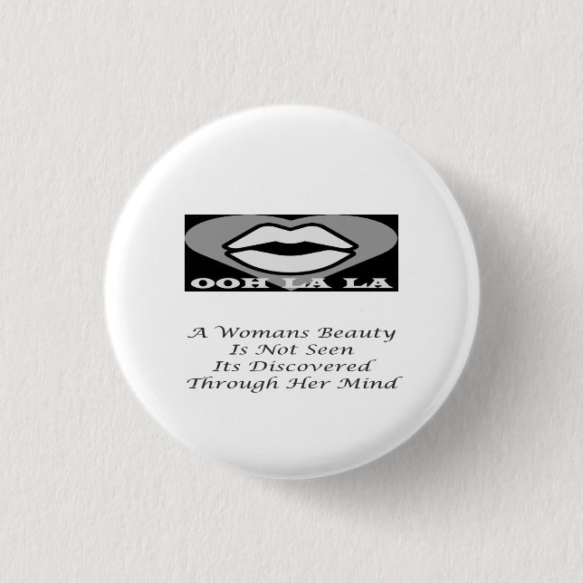 A Womans Beauty message poem feature               1 Inch Round Button (Front)