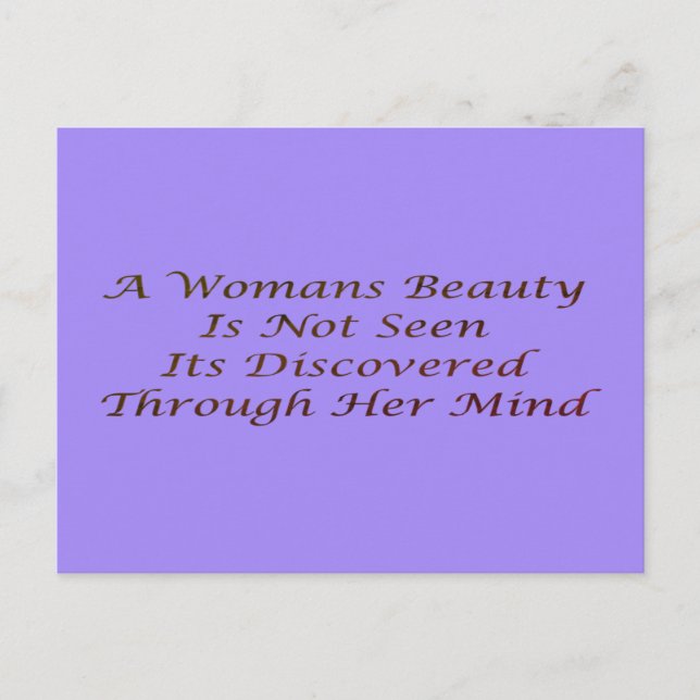 A Womans Beauty message poem feature inspire     C Postcard (Front)