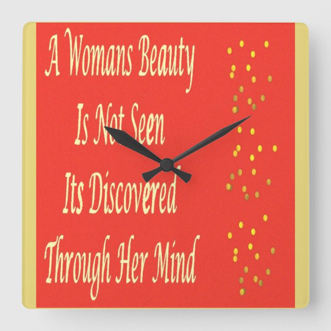 A Womans Beauty message poem feature inspire       Square Wall Clock (Front)