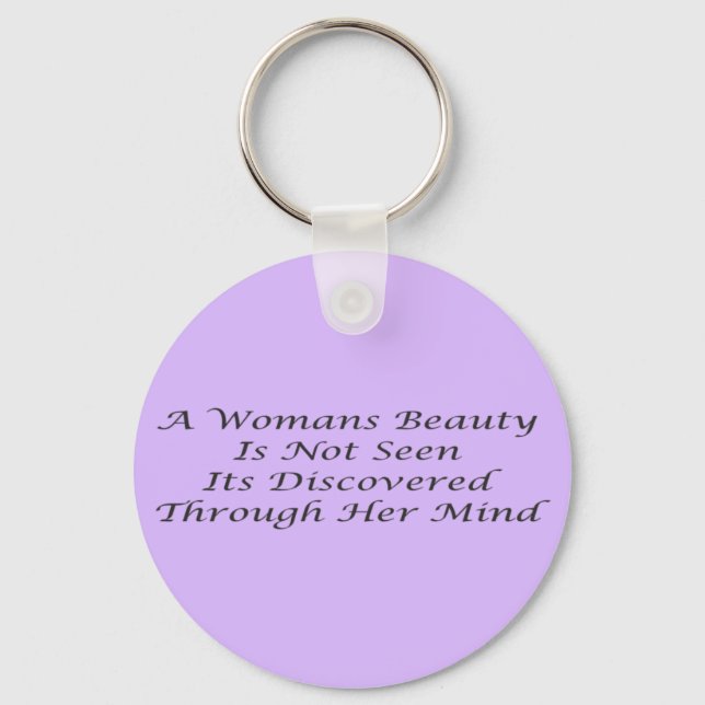 A Womans Beauty message poem feature     Keychain (Front)
