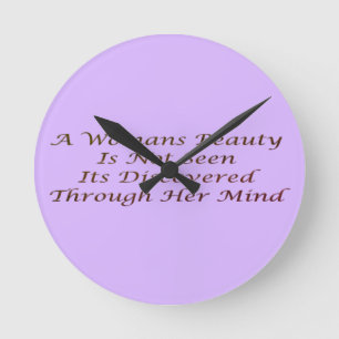 A Womans Beauty message poem feature Round Clock