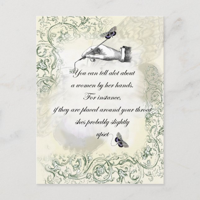 “A womans hands” Quote Postcard (Front)