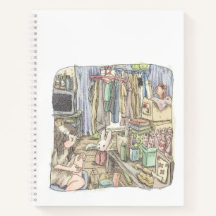 a woman's illustration in which the untiring laund notebook