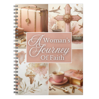 A Woman's Journey Of Faith Pink Watercolor Floral Notebook