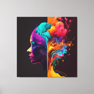 A Woman's Mind in Flowing Motions.  Canvas Print