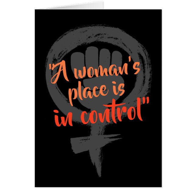 A woman's place is in CONTROL card - black red (Front)