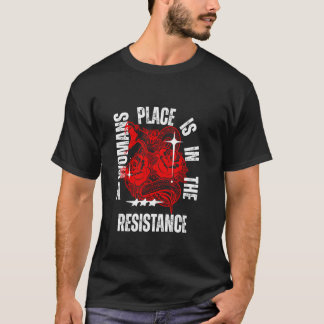 A Womans Place Is In The Resistance Tattoo Skater  T-Shirt