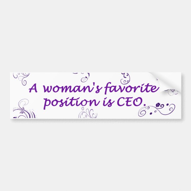 A Women's Favourite Position Bumper Sticker (Front)