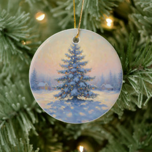 A wonderful Monet-style Christmas tree Ceramic Ornament