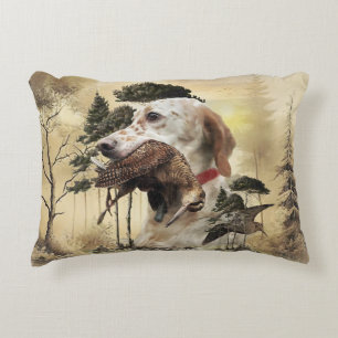 A Woodcock with the English setter Accent Pillow