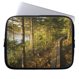 A wooden walkway in Acadia National Park Maine Laptop Sleeve