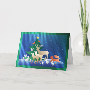 A Woodland Animal Christmas Holiday Card
