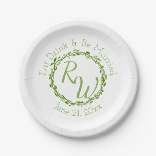 A Woodsy Elegance Wedding Vine Garden Picnic Paper Plate