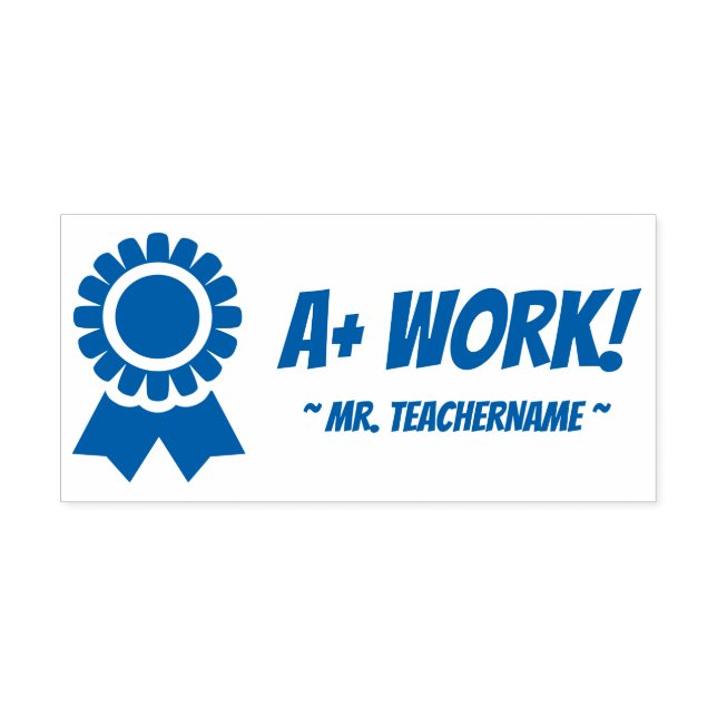 "A+ WORK!" Commendation Rubber Stamp (Design)