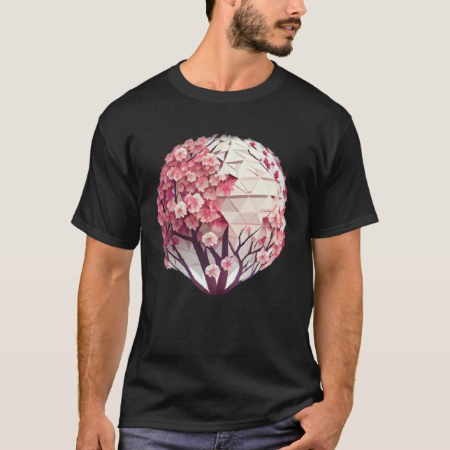 A Work of with a Cherry Blossom Sphere Tree of Lif T-Shirt (Front)