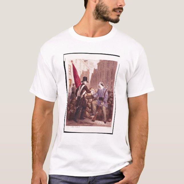 A Worker Sharing his Bread with a Student T-Shirt (Front)