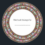 A World of Books Classic Round Sticker<br><div class="desc">This is a World of Books Classic Round Sticker. Customize it with your own name and message ("ex libris", "from the library of", "this book belongs to", etc.). You can delete the line and add a name, change the font style, size and colour and make it your own! This makes...</div>