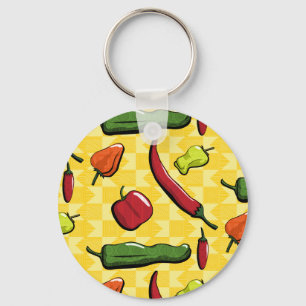 A World of Chili Peppers Keychain