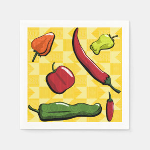 A World of Chili Peppers Paper Napkins
