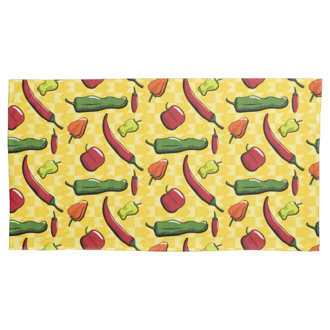 A World of Chili Peppers Pillowcase (Front)