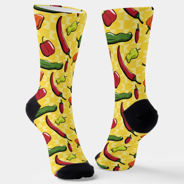 A World of Chili Peppers Socks (Angled)