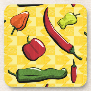 A World of Chili Peppers Square Coaster