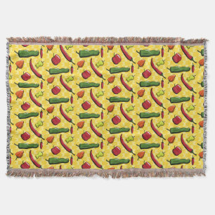 A World of Chili Peppers Throw Blanket