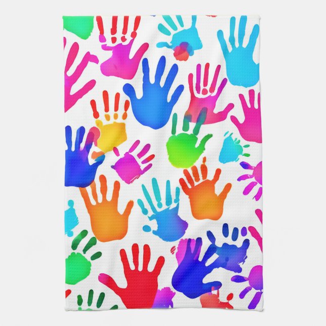 A World of Hands in Colour Kitchen Towel (Vertical)