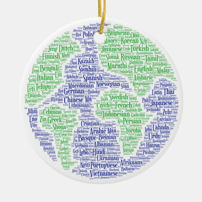 A world of languages ornament (Front)