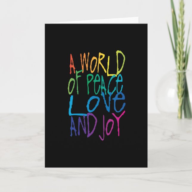 A World of Peace, Love, and Joy Holiday Card (Front)