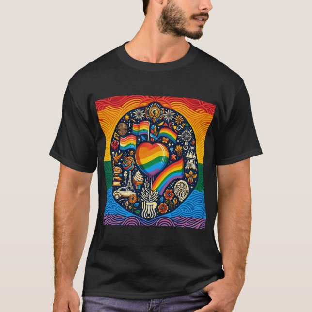 A World of Pride Folk Print T-Shirt (Front)