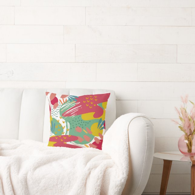 A world of vibrant colors throw pillow (Couch)