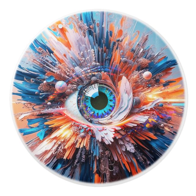 A WORLD OF WONDER BEGINS WITH VISION BLUE IRIS VER CERAMIC KNOB (Front)