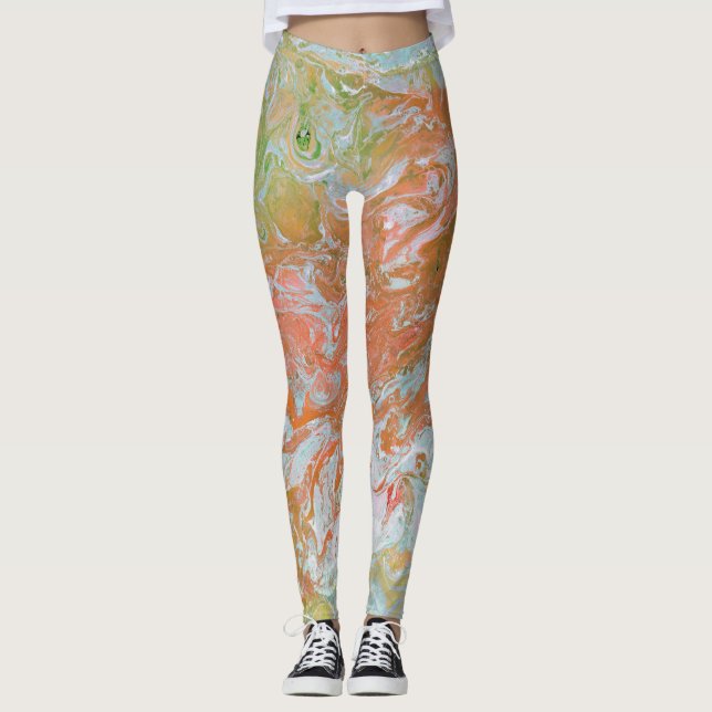 A World on Fire Pastel Leggings (Front)