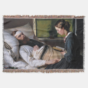 A Wounded Danish Soldier by Elisabeth Baumann Throw Blanket
