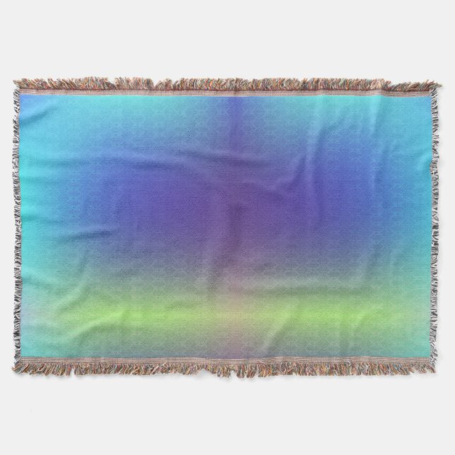A woven colourful gradient blanket with a smooth  (Front)
