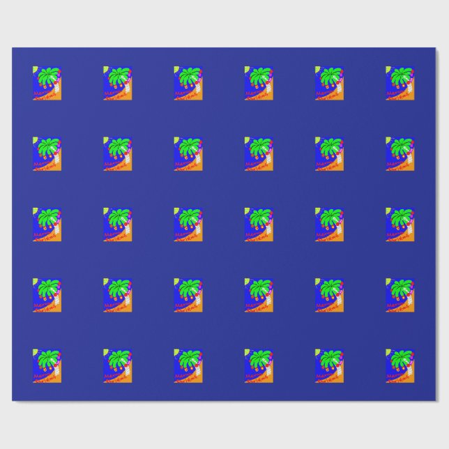 A wrapping paper with a coconut tree on (Flat)