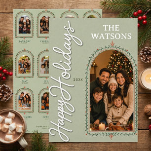 A year in review  photo collage arch  holiday card