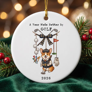 A year Made Better By Golf Christmas Holiday Ceramic Ornament