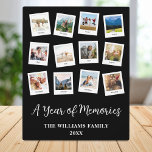 A Year of Memories Family Monthly Photo Collage Plaque<br><div class="desc">Create your own personalized memory photo collage plaque featuring 12 of your favourite pictures. Add an image for each month alongside custom text for modern photomontage collage design.</div>