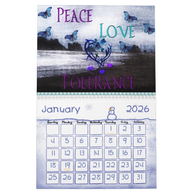 A Year Of Peace Calendar (Jan 2026)