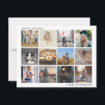 A Year To Remember Family Photo Collage Christmas Holiday Card<br><div class="desc">Send out holiday cheer with this modern "Year in Review" flat Christmas card featuring twelve square photos in a simple collage. At the top left is the year spelled out and at the bottom right is the message, "A Year To Remember". The backside has a template for you to add...</div>