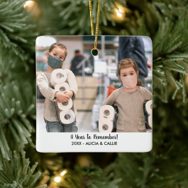 A Year To Remember - Funny 2020 Christmas Photo Ceramic Ornament (Tree)