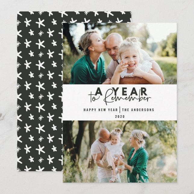 A year to remember modern minimal multi photo (Front/Back)
